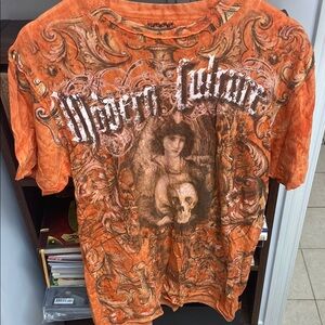 Y2K Orange Modern Culture Graphic T-Shirt